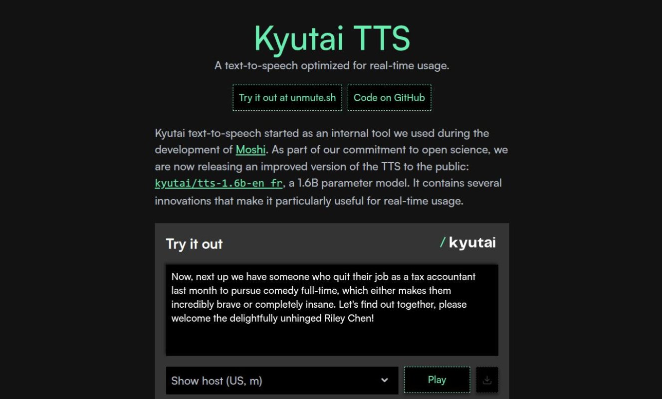 Kyutai TTS screenshot 1